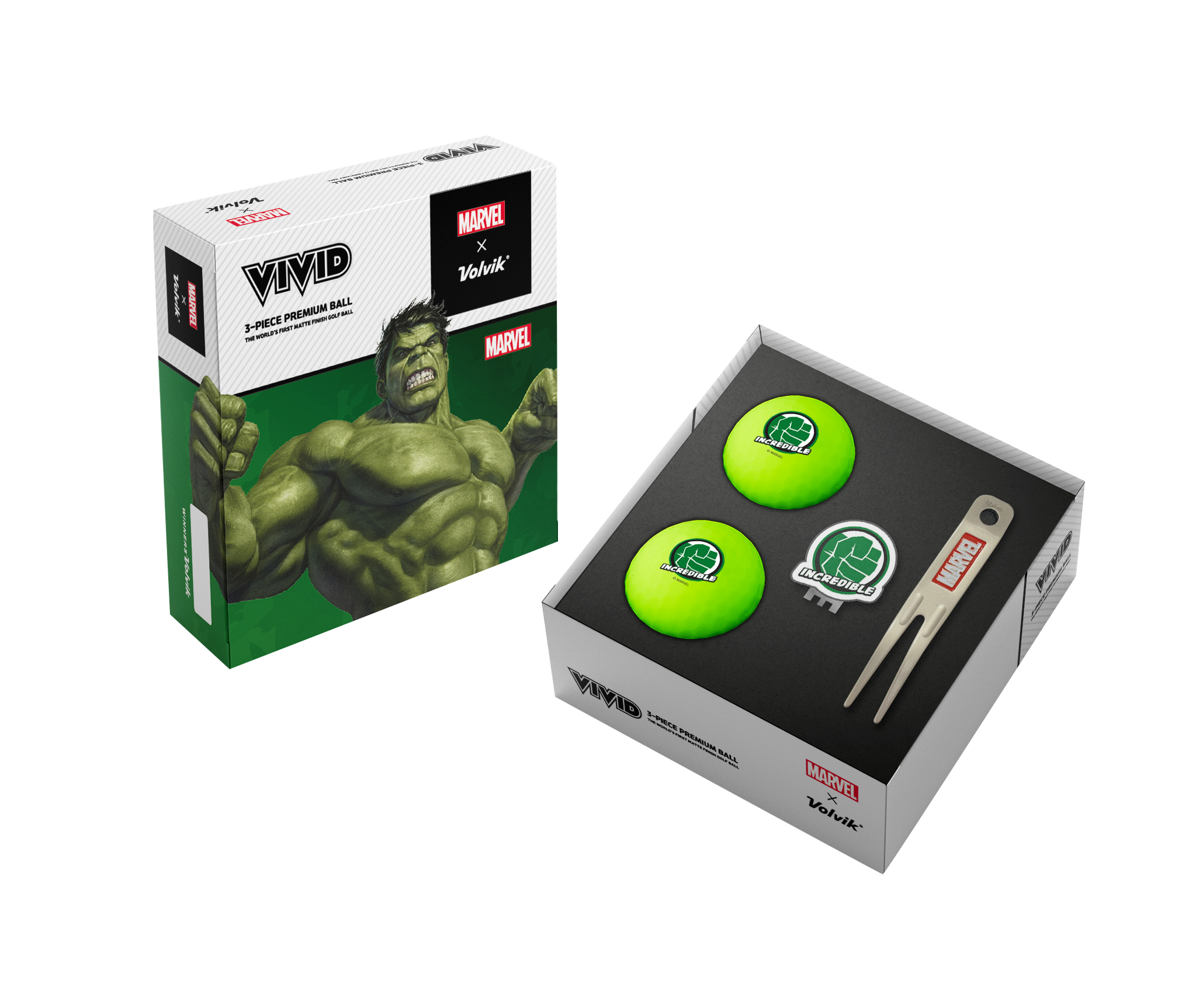 Volvik Marvel Hulk 2x VIVID + marqueur/outil de dérivation 209.000215_1